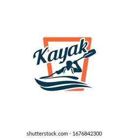 Kayak Logo Design Concept Vector Stock