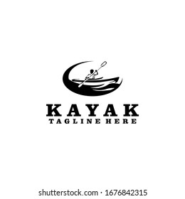 Kayak Logo Design Concept Vector Stock