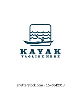 Kayak Logo Design Concept Vector Stock