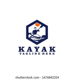 Kayak Logo Design Concept Vector Stock