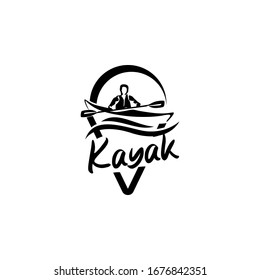 Kayak Logo Design Concept Vector Stock