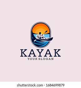 Kayak logo design vector stock