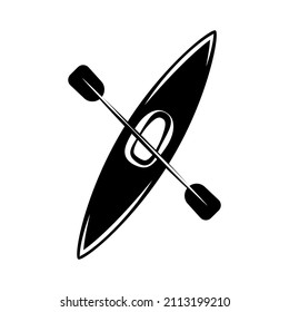 Kayak logo. Vector illustration. Monochrome.	