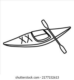 Kayak minimalistic vector outline design isolated on white background