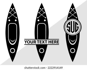 Kayak Monogram Printable Vector Illustration