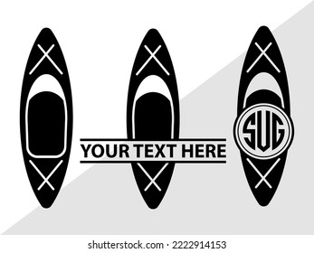 Kayak Monogram Printable Vector Illustration