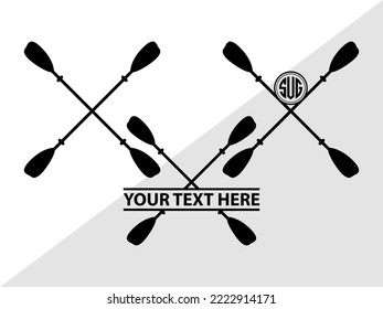 Kayak Monogram Printable Vector Illustration