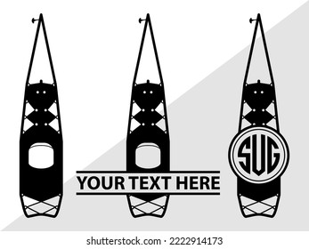 Kayak Monogram Printable Vector Illustration