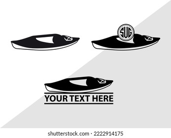 Kayak Monogram Printable Vector Illustration