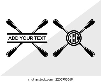 Kayak Monogram SVG Printable Vector Illustration