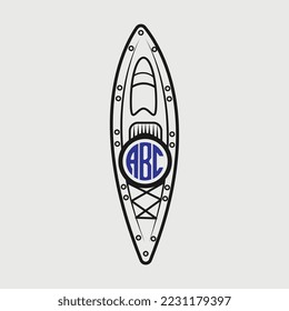 Kayak Monogram SVG Printable Vector Design