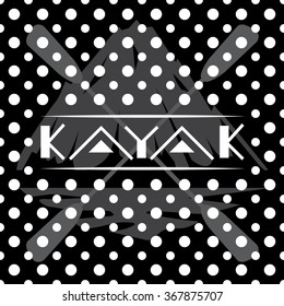 Kayak, mountain,paddle. Poster, text