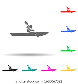 Kayak, oar multi color style icon. Simple glyph, flat vector of water transportation icons for ui and ux, website or mobile application