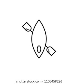 kayak outline icon. Element of sports items icon for mobile concept and web apps. Thin line kayak outline icon can be used for web and mobile on white background