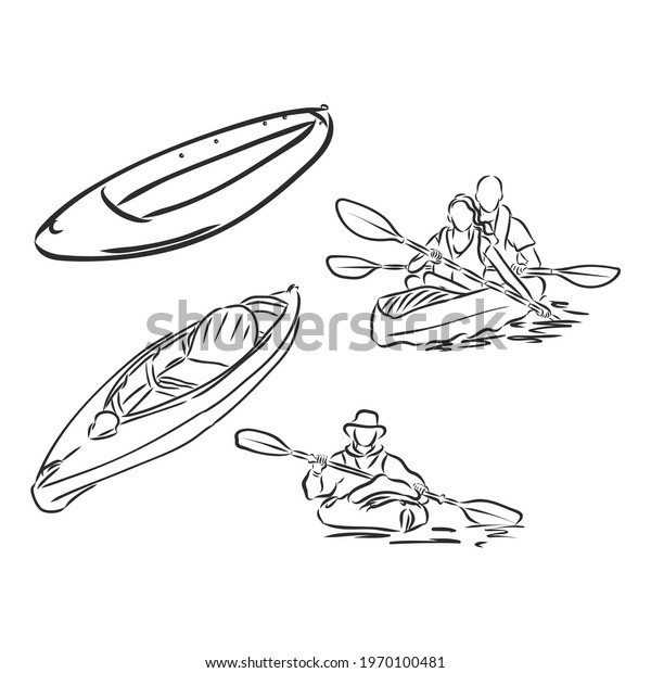 Kayak Paddle Hand Drawn Outline Doodle Stock Vector (Royalty Free ...