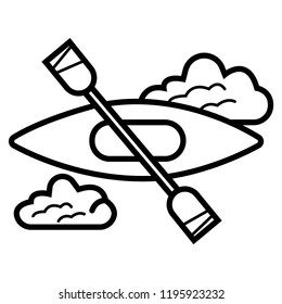Kayak and paddle icon