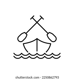 Kayak and paddle icon design. isolated on white background. Kayak and canoe for fishing and tourism. Outdoor activities. Vector Illustration