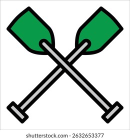 Kayak Paddle Icon Element For Design