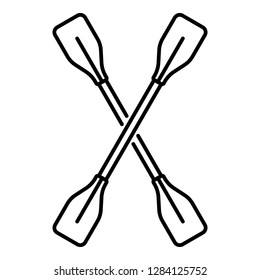 Kayak paddle icon. Outline kayak paddle vector icon for web design isolated on white background