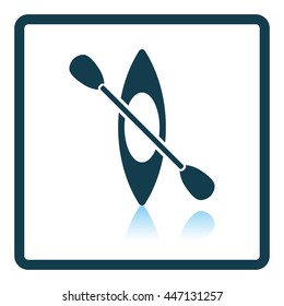 Kayak and paddle icon. Shadow reflection design. Vector illustration.