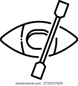 Kayak with Paddle Icon Vector Illustration