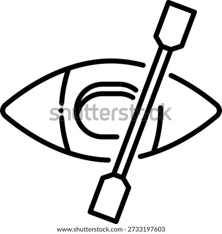 Kayak with Paddle Icon Vector Illustration