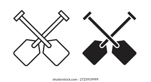 Iconos de remo de kayak. Icono lineal de Vector aislado sobre fondo blanco.