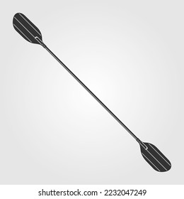 Kayak paddle isolated on a white background. Vector illustration