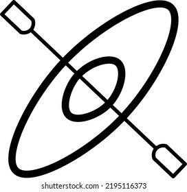 kayak with a paddle outline icon. kayak vector icon for user interface, web and mobile designs.