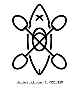 Kayak paddles icon. Outline kayak paddles vector icon for web design isolated on white background
