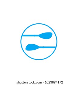 Kayak paddles vector icon