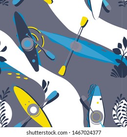 Kayak pattern seamless design graphic