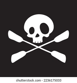 Kayak pirates skull flag vector