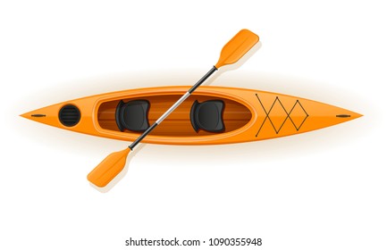 kayak from plastic for fishing and tourism vector illustration isolated on white background