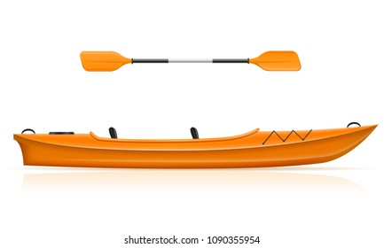 kayak from plastic for fishing and tourism vector illustration isolated on white background