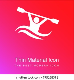 Kayak red and pink gradient material white icon minimal design