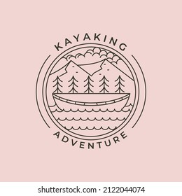 diseño de símbolo vectorial del logotipo de aventura del río kayak.