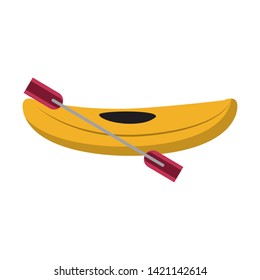 Kayak with rowing isolated cartoon symbol vector illustration graphic design