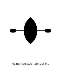 Kayak silhouette icon. Design element of Summer time vacation, vector illustration in trendy style. Editable graphic resources for many purposes. 
