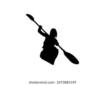 Kayak Silhouette icon vector. Kayak Silhouette isolated white background. Vector Illustration