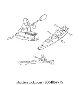 Kayak sketch vector illustration kayak vector illustration