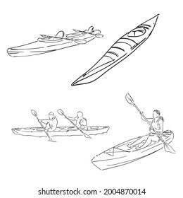 Kayak sketch vector illustration kayak vector illustration