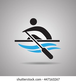 Kayak Slalom Canoe sport  icon and symbol