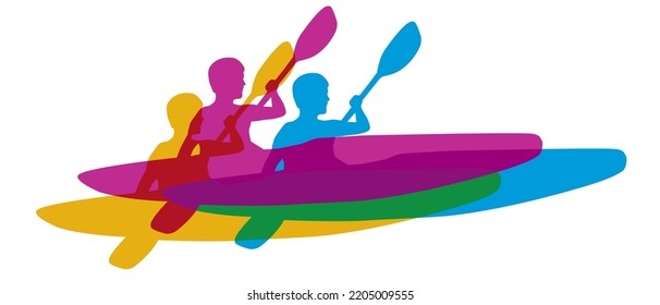 Kayak sport graphic in vector quality.