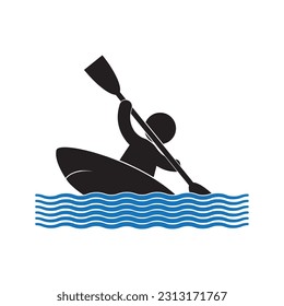 kayak sport icon vector illustration symbol design