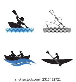 kayak sport icon vector illustration symbol design