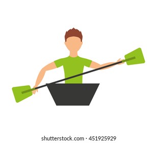 kayak sport isolated icon design, vector illustration  graphic
