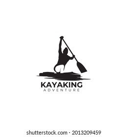 Kayak sport logo design vector template