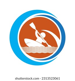 kayak sport logo vector illustration templatel design