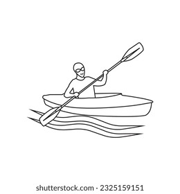 kayak sport logo vector illustration templatel design
